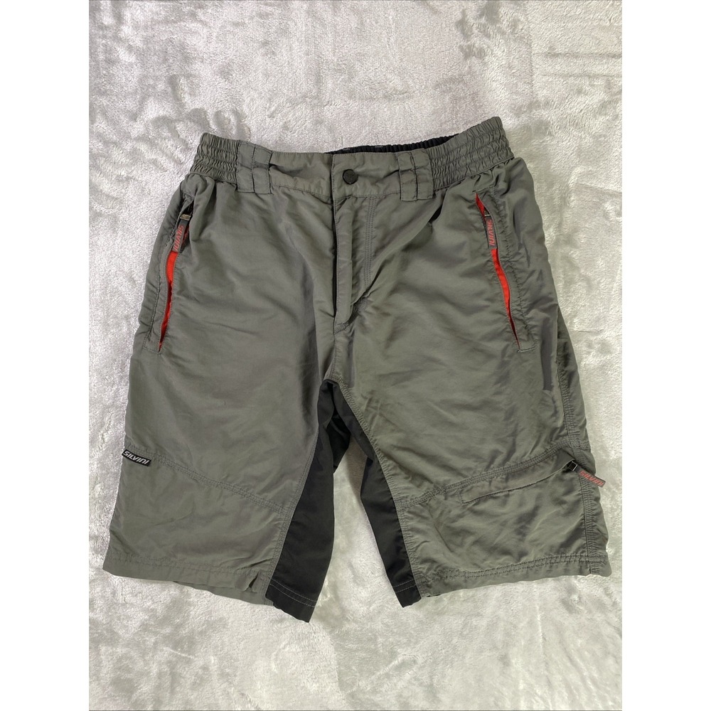 Silvini Cycling Shorts Mens Medium Gray MTB Mountain Bike Ripstop Pockets Active